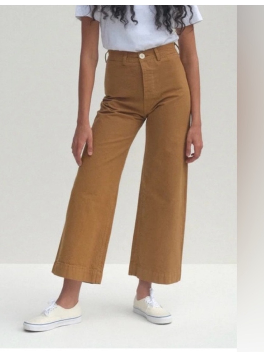 Jesse Kamm Wide-Leg High-Rise Sailor Pants in Tobacco